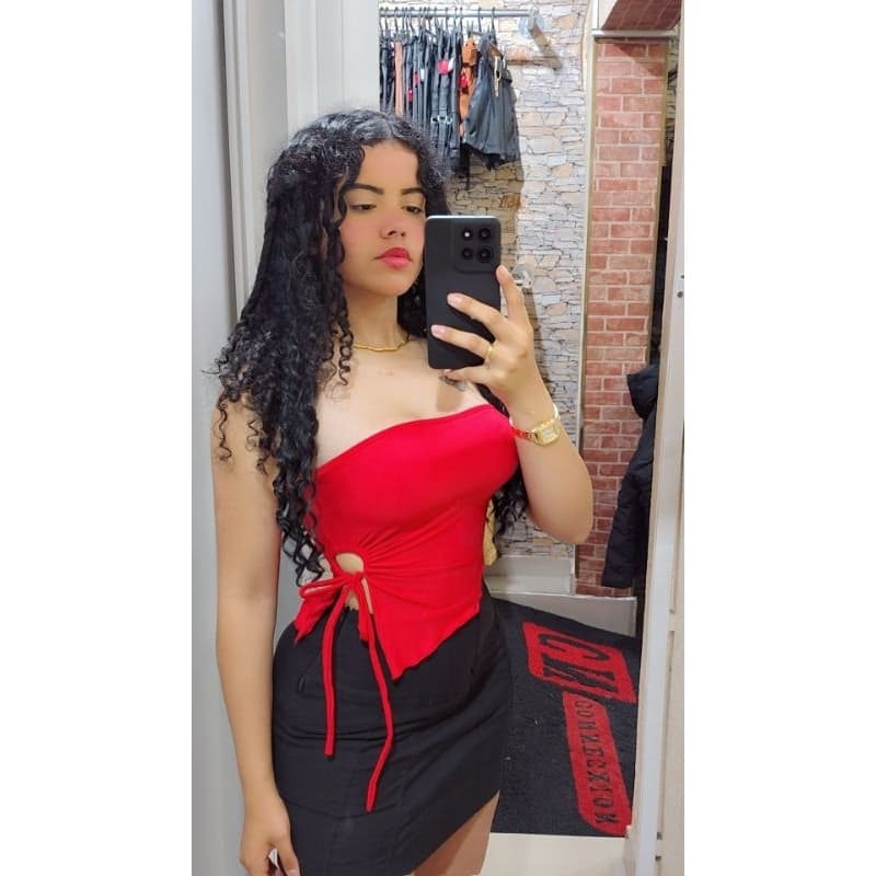 Cropped blogueira / blusinha tomara de caia / Cropped suplex Premium / blusinha em V do lado