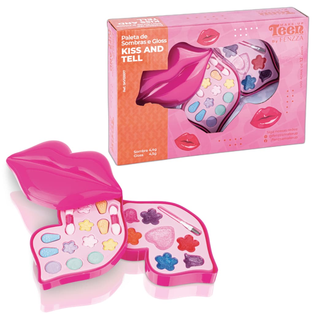 Paleta De Sombras E Gloss Kiss And Tell Fenzza