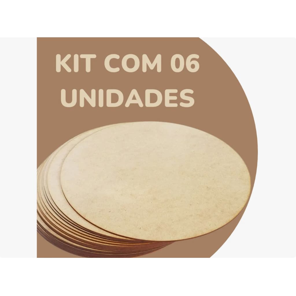 Kit 6 Unidades Sousplat Supla Suplat 35cm Mdf Base Para Capas Tecido Personalizar