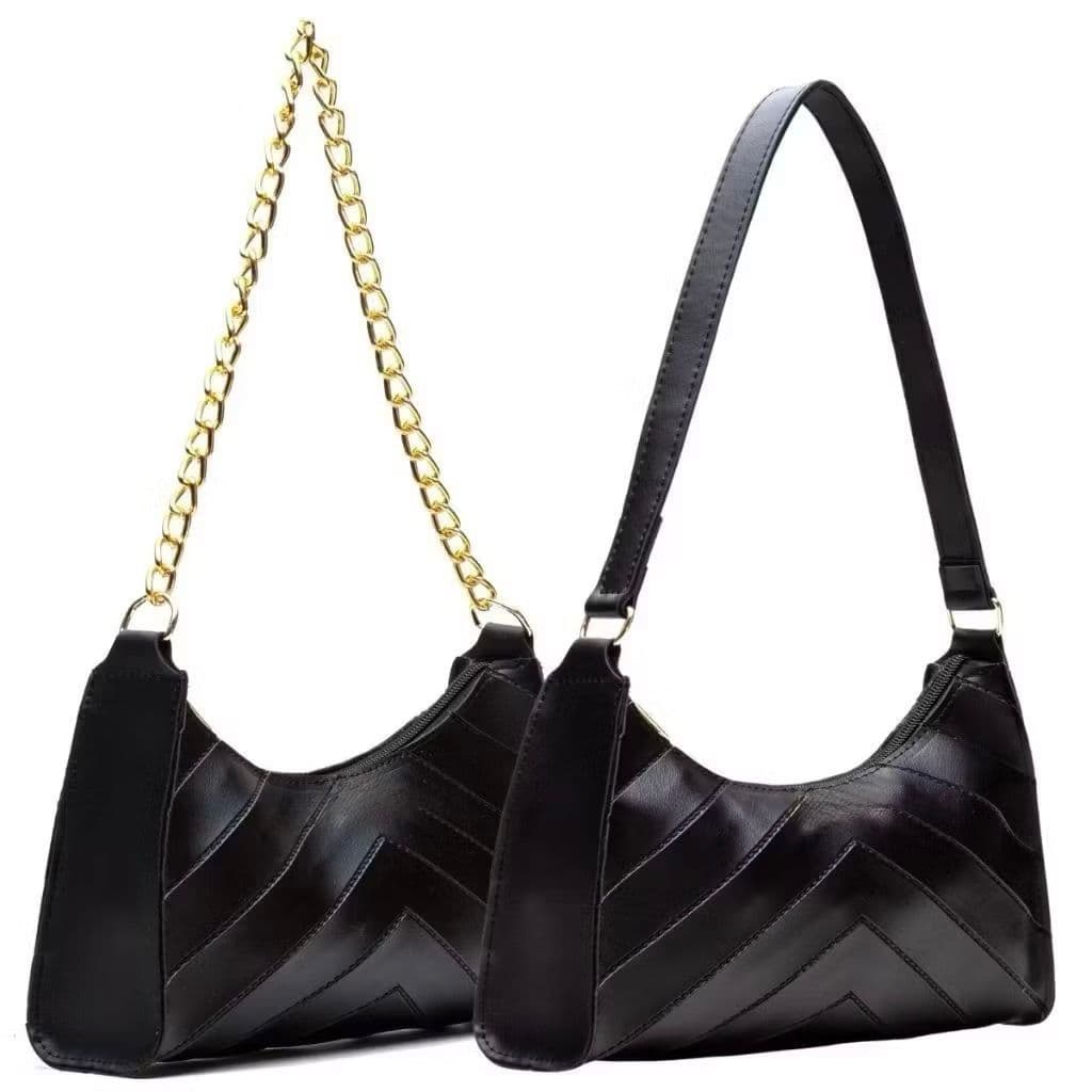 Bolsa Feminina Corrente Kit 2 Alça Bordada Seta de Ombro Mão Festa