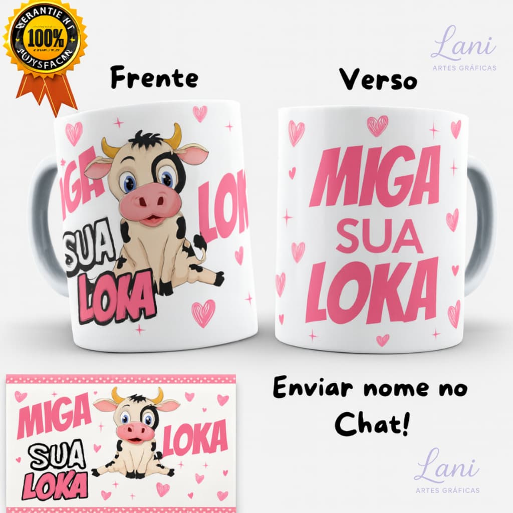 Caneca Miga sua Louca Amizade Personalizada Com Nome