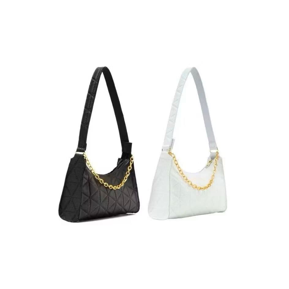 Kit 2 Bolsas Bordadas Feminina Corrente de Lado Tiracolo Transversal de Ombro e Mão Pequenas Festa