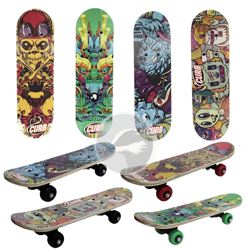 Skate Infantil 43x12,5cm com Shape de Madeira, Truck Nylon e Rodas PVC – 99 Toys
