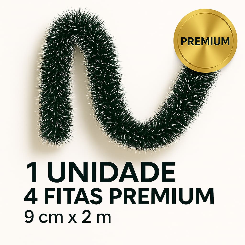 Festão Nevado Premium 4 Fitas Grosso Enfeite Natal Mágico 9cm x 2 metros DECORAÇÃO | ENVIO IMEDIATO