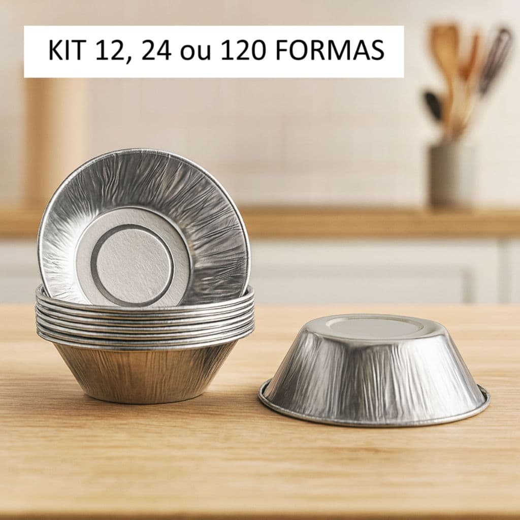 Kit Forminha Lisa de Empada Forma para Pão de Queijo N.2 em Flandres 120, 60 ou 24 Unidades