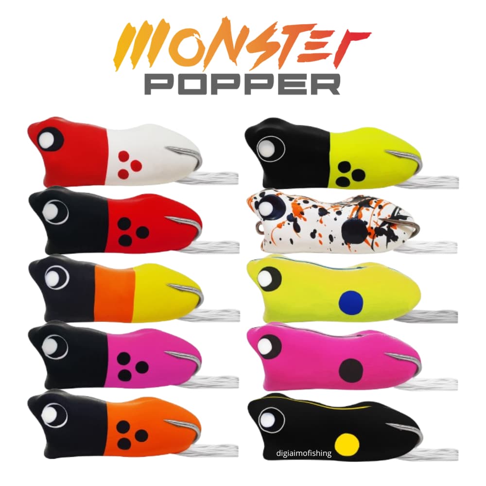 Isca Artificial Monster Popper Matadeira 6,4cm 11g Frog Traíra Sapo Sapinho Borracha Anti Enrosco