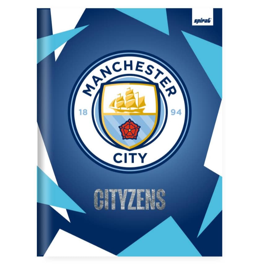 Caderno Universitário, Capa Dura Costurado, 80 folhas, Manchester City, Spiral
