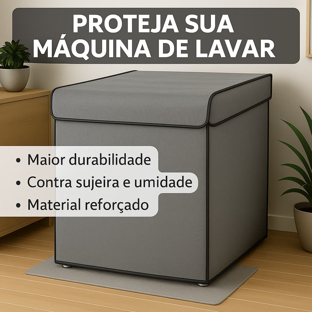 Capa Maquina Lavar cinza Electrolux Brastemp Consul Colormaq Impermeavel Korino flanelado reforçada