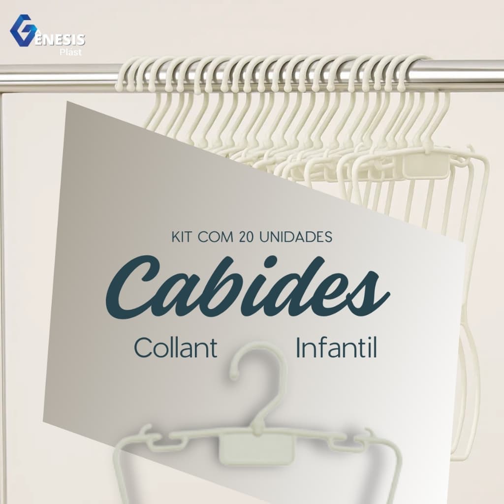 Kit 20 Cabides Silhueta Collant Infantil Branco Lojas Closet Roupas Vestidos Conjuntos