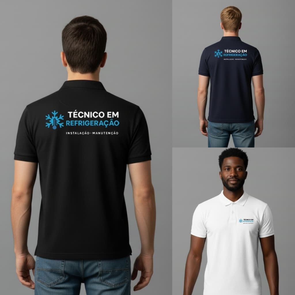 Camisa Polo Piquet Uniforme Trabalho Técnico Refrigeração Gola