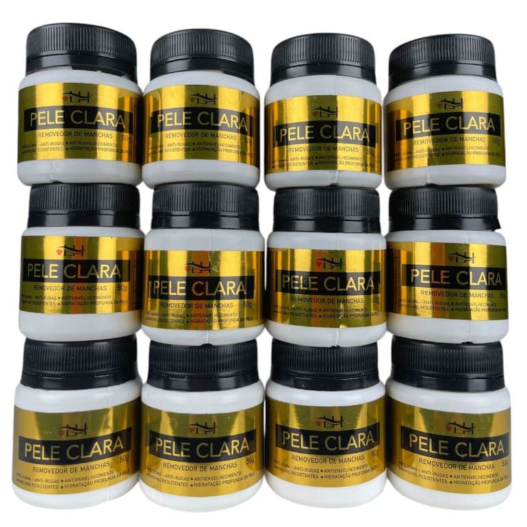 Kit com 12 Cremes Clareador de Manchas Pele Clara Original Liss Hair - PARA TODOS OS TIPOS DE PELE