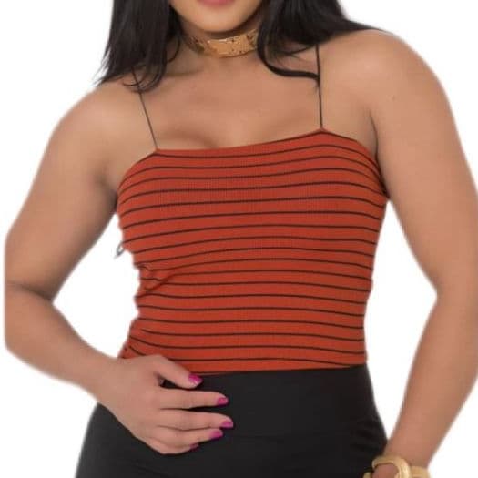 Cropped Feminina Blusinha Com Bojo Duas Formas De Uso Com Alçinha Ou Tomara Que Caia