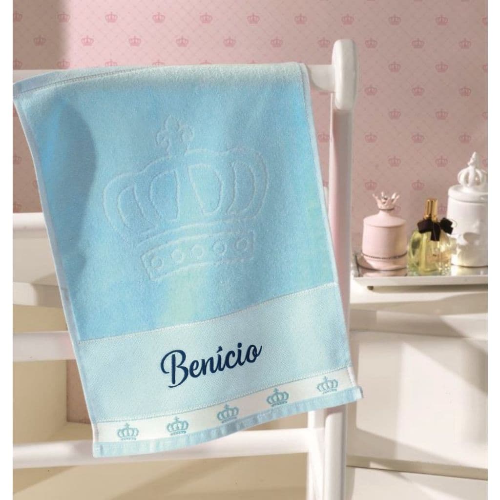 Toalha De Lavabo Personalizada com nome Bordado Aveludada Baby Classic Dohler menino menina