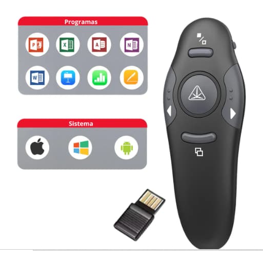 Apresentador De Slides B Basto Laser Pointer Lpt8 Power Point Cor Preto