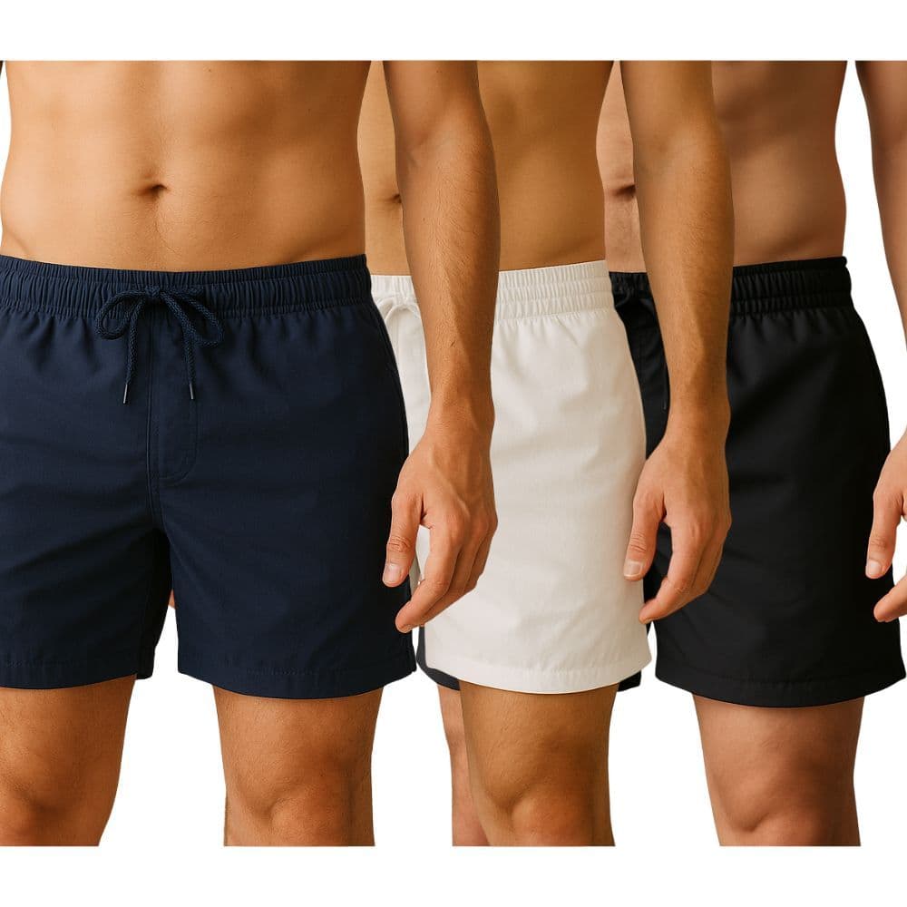 Kit 3 Short Mauricinho Masculino Tactel Bermuda Lisa Masculina Shorts de Elástico Leve Seca Rápido