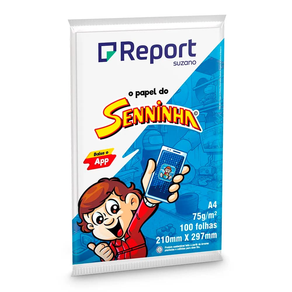 Papel Sulfite Report Senninha A4 75g – 100 Folhas – Branco