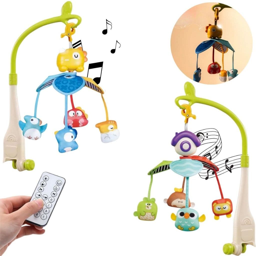 Brinquedo Mobile Musical Bichinhos para Berço com Som e Luz - Castela