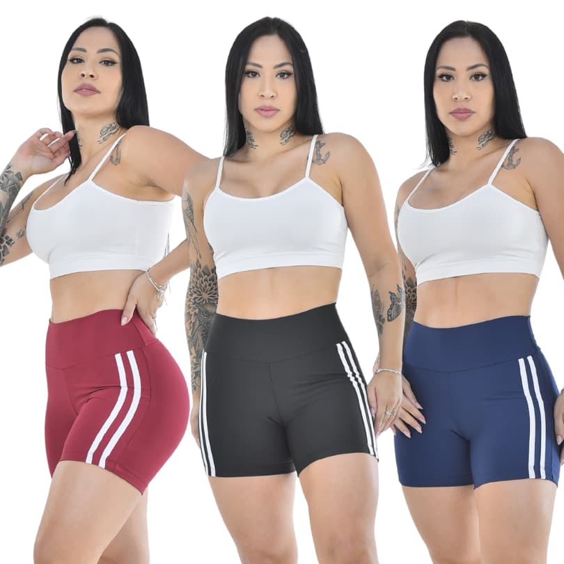 Short Feminino Suplex Cintura Alta Compressão Fitness para Atividade Física Academia e Corrida
