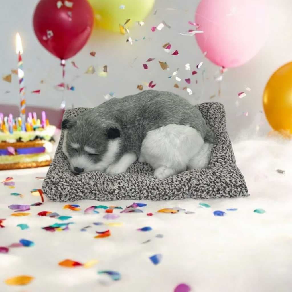 Cachorrinho de Pelúcia com Almofada Dormindo Fofo para Presente de Natal e Aniversário