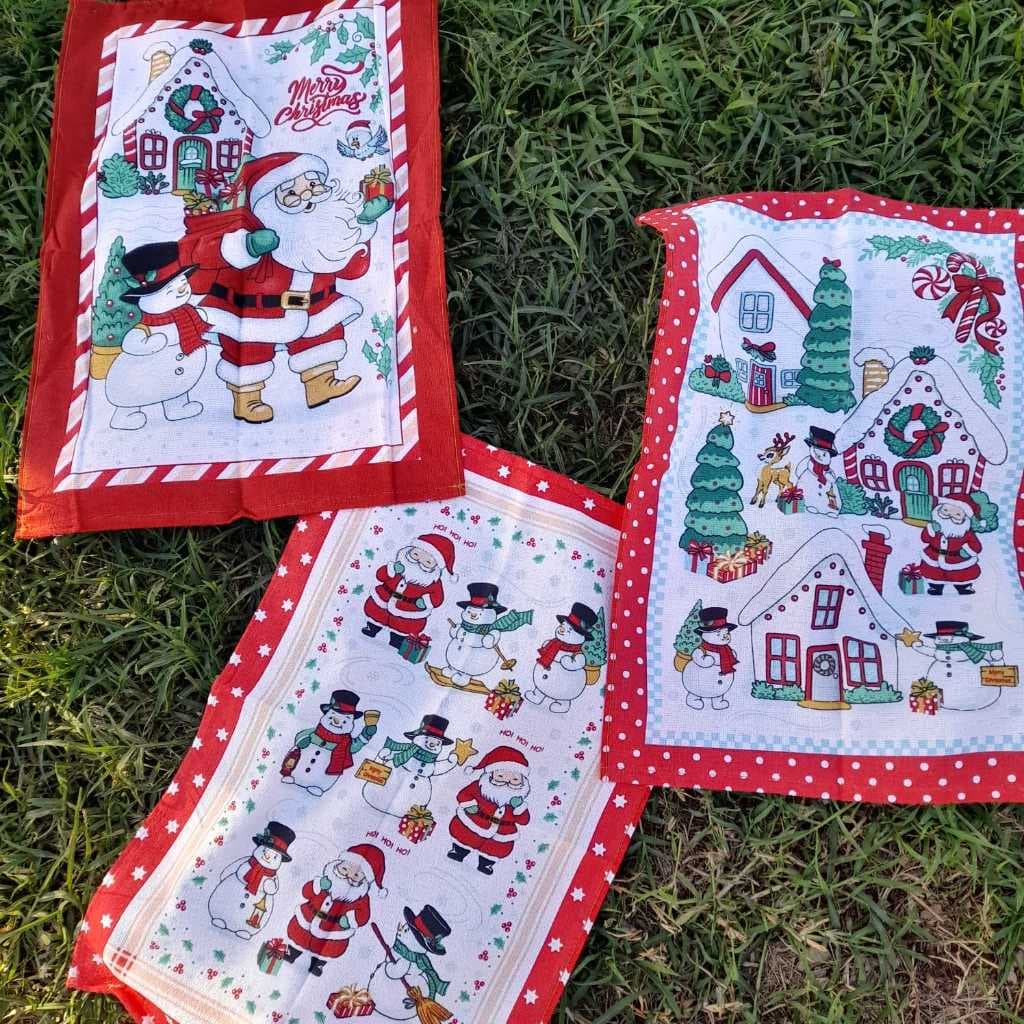 Pano de Copa  Boneco de Neve Dohler – Kit 3 Unidades 45x65cm Algodão
