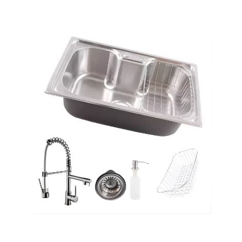 Kit Cuba Inox 50x40 + Torneira Inox Flexível Gourmet Cozinha Homefy