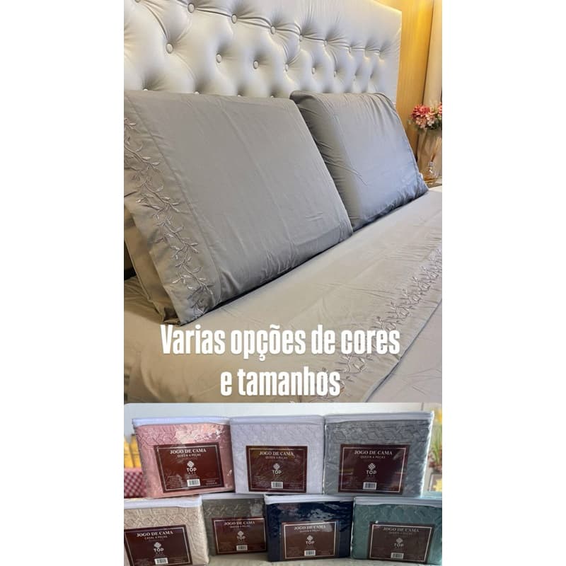 jogo de cama casal 4 pecas toque de algodão 2,20 x2,50