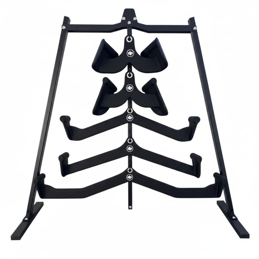 Kit de Puxadores de Academia Musculação com Rack Organizador Anatomico Revestido