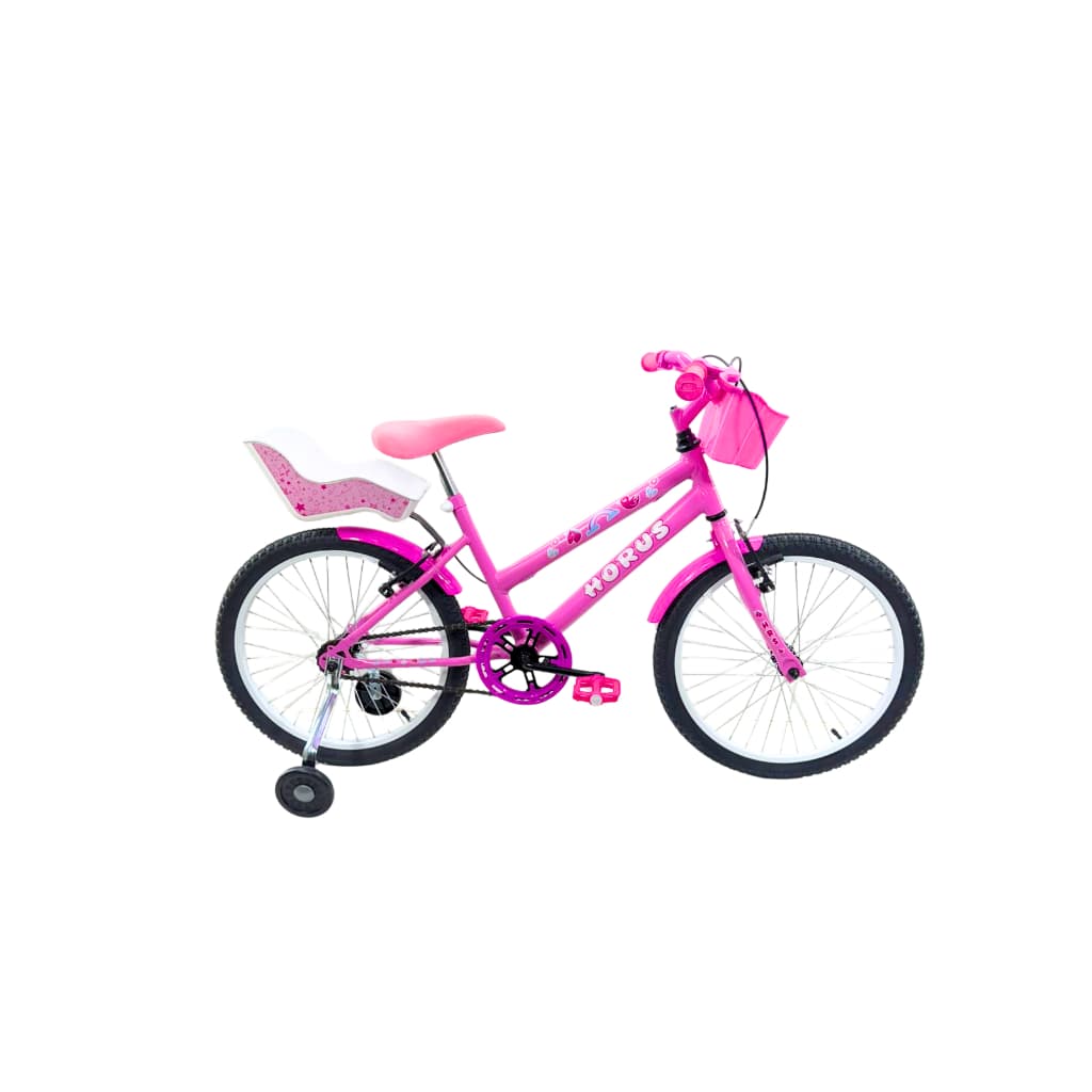 Bicicleta Infantil Aro 20 Fem Doll Route Bike Com Rodinha e Caderinha de Boneca