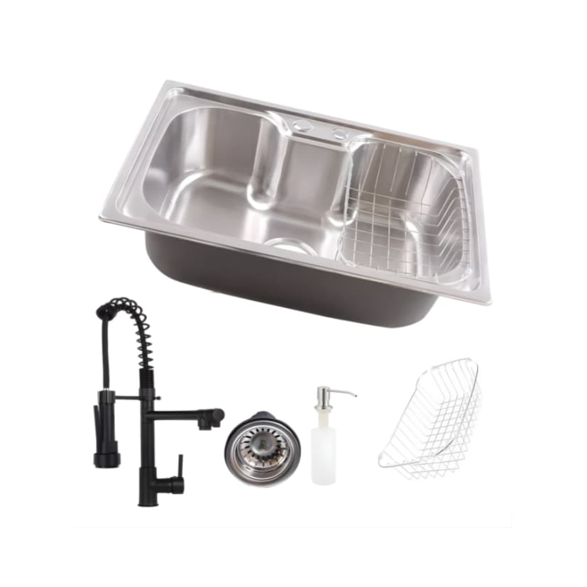 Kit Cuba Inox 50x40 + Trneira Black Flexível Gourmet Cozinha Homefy