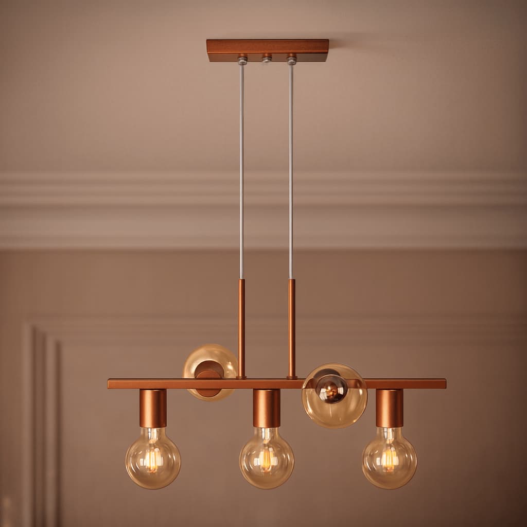 Luminária de teto Pendente Rubis 5 Lâmpadas Moderno Industrial (Estilo Jabuticaba)