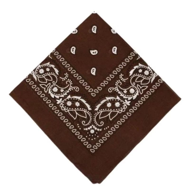 Bandana Marrom Lenço Faixa de Cabelo Estampado Rock Moda Blogueira