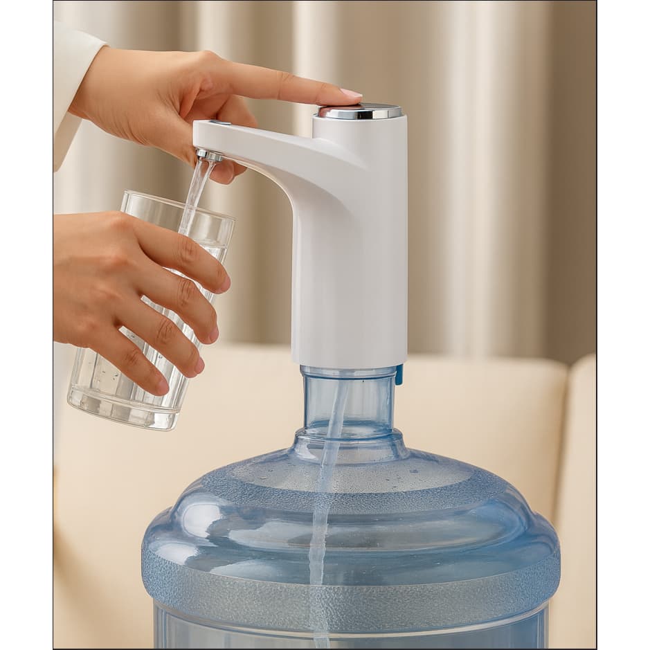 Bomba Elétrica Garrafão Galão Água Automático Recarregável USB Inteligente 5L/10L/20L Facil Instalar