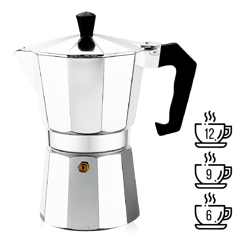 Cafeteira Moka de Alumínio 6, 9 Xícaras Cafeteira Italiana para Café Expresso Rápido no Fogão