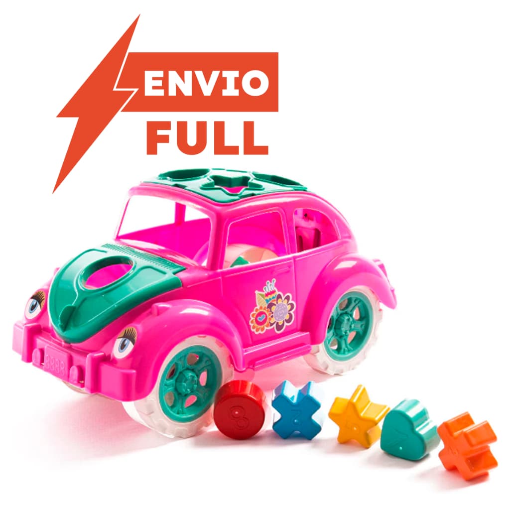 Fusca Educativo Pedagógico Educativo Brinquedo Cores Sortidas Com Peças de Encaixar - QUEEN SHOP