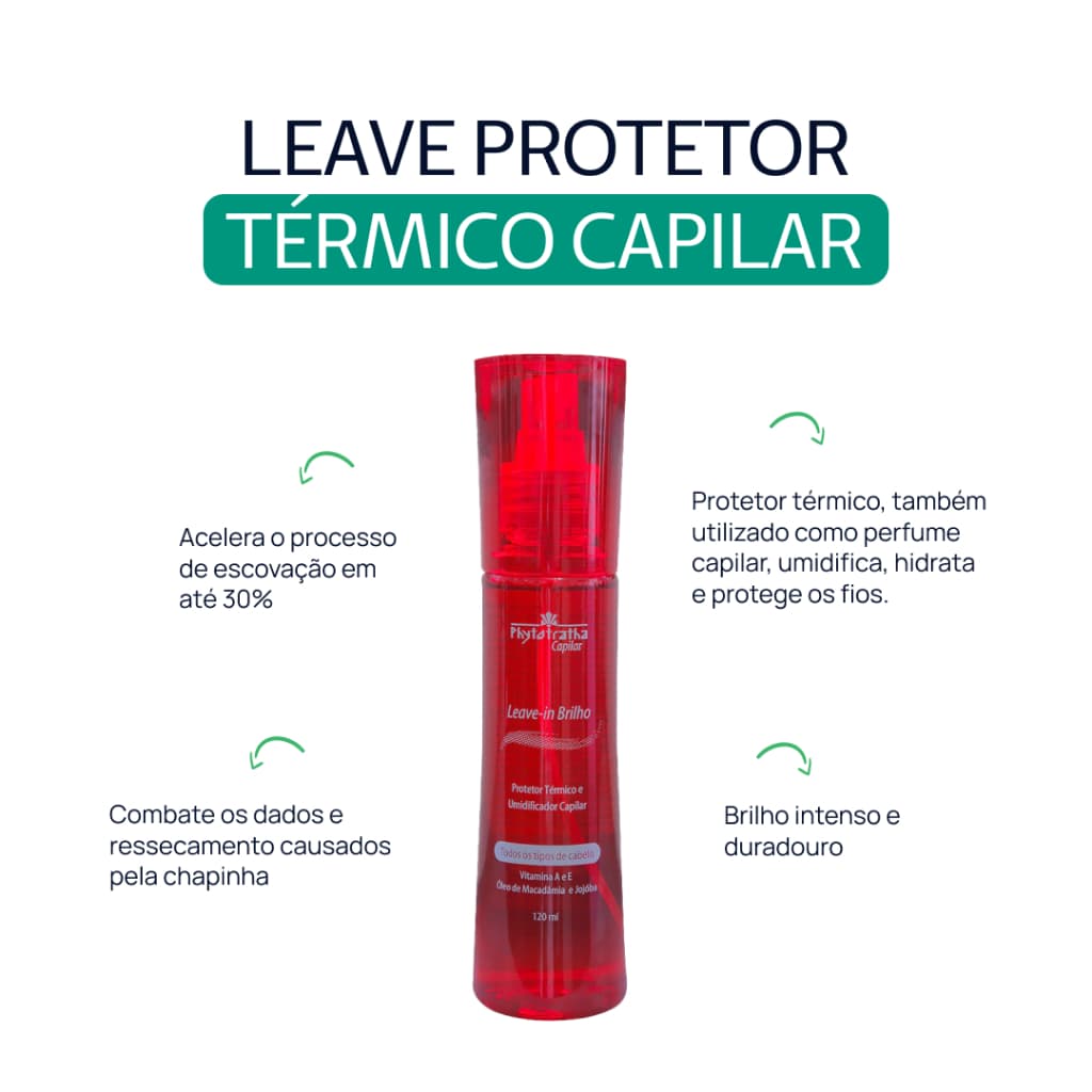 Perfume Capilar - Leave- In Brilho - Protetor Térmico Antifrizz 120ml