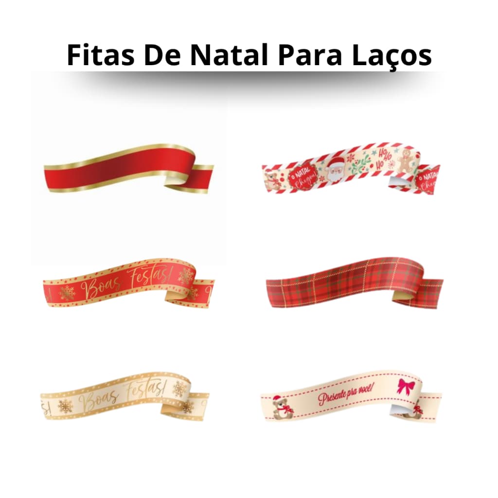 Fitas de Natal Maxi Albano Para Laços 4 Unidades 32mm x 10 Metros Cada