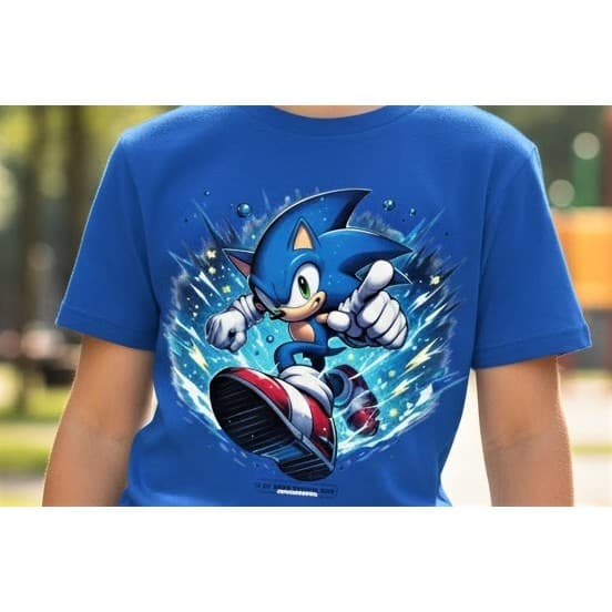 Camiseta Camisa Sonic Infantil e Adulto Blusa unissex 100% Algodão Envio imediato