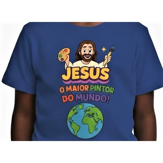 Camisa camisa blusa  infantil Jesus o maior pintor do mundo 100%