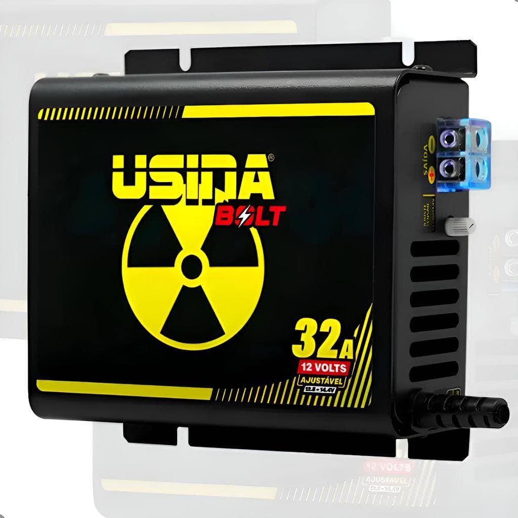 Fonte Carregadora de Bateria Usina Bolt 32A Bivolt com 375W para Som de Carro e Bateria