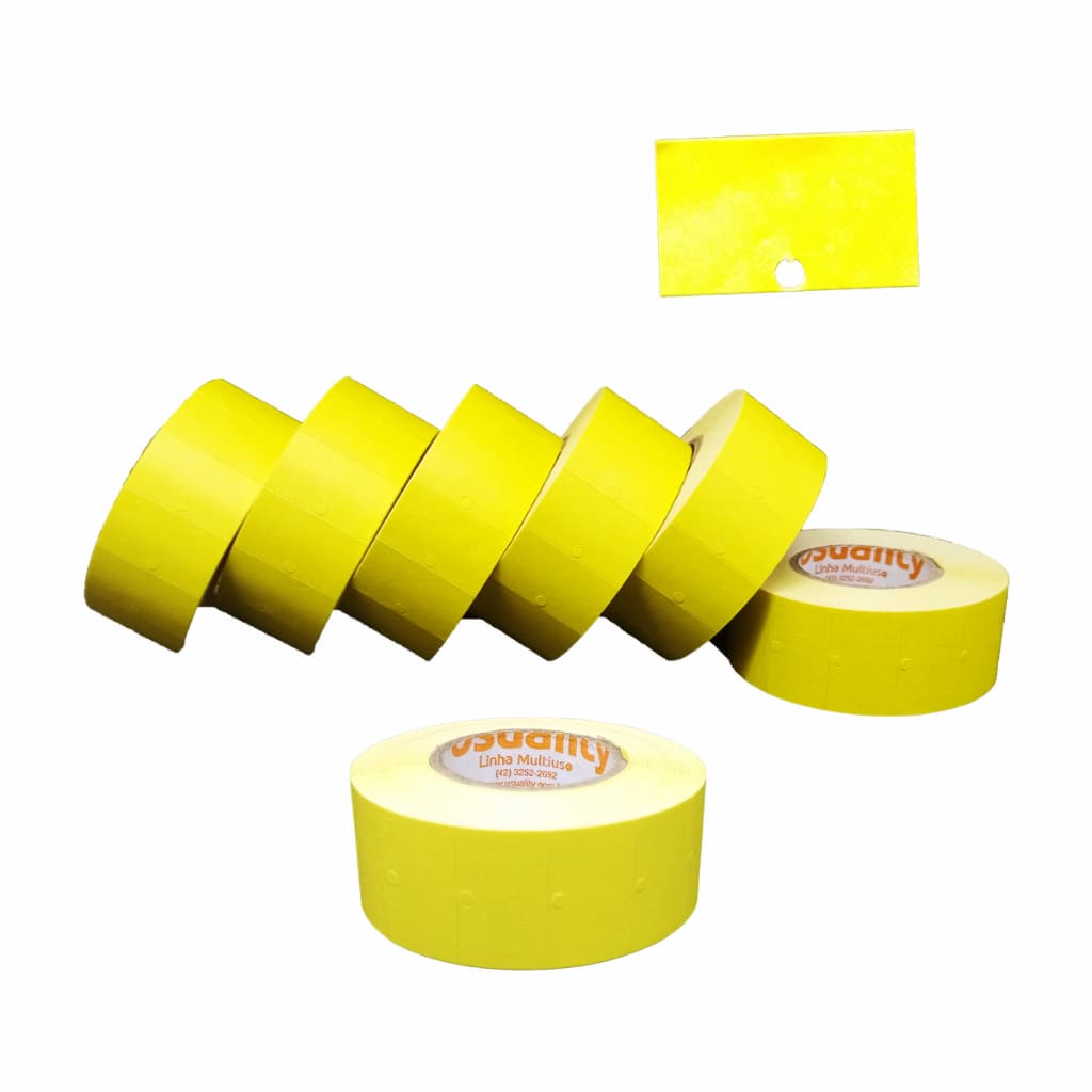 Etiqueta MX 5500 Amarela 800 Unidades por Rolo Pacote com 10 Rolos Papel Couche Fosco Preço Varejo