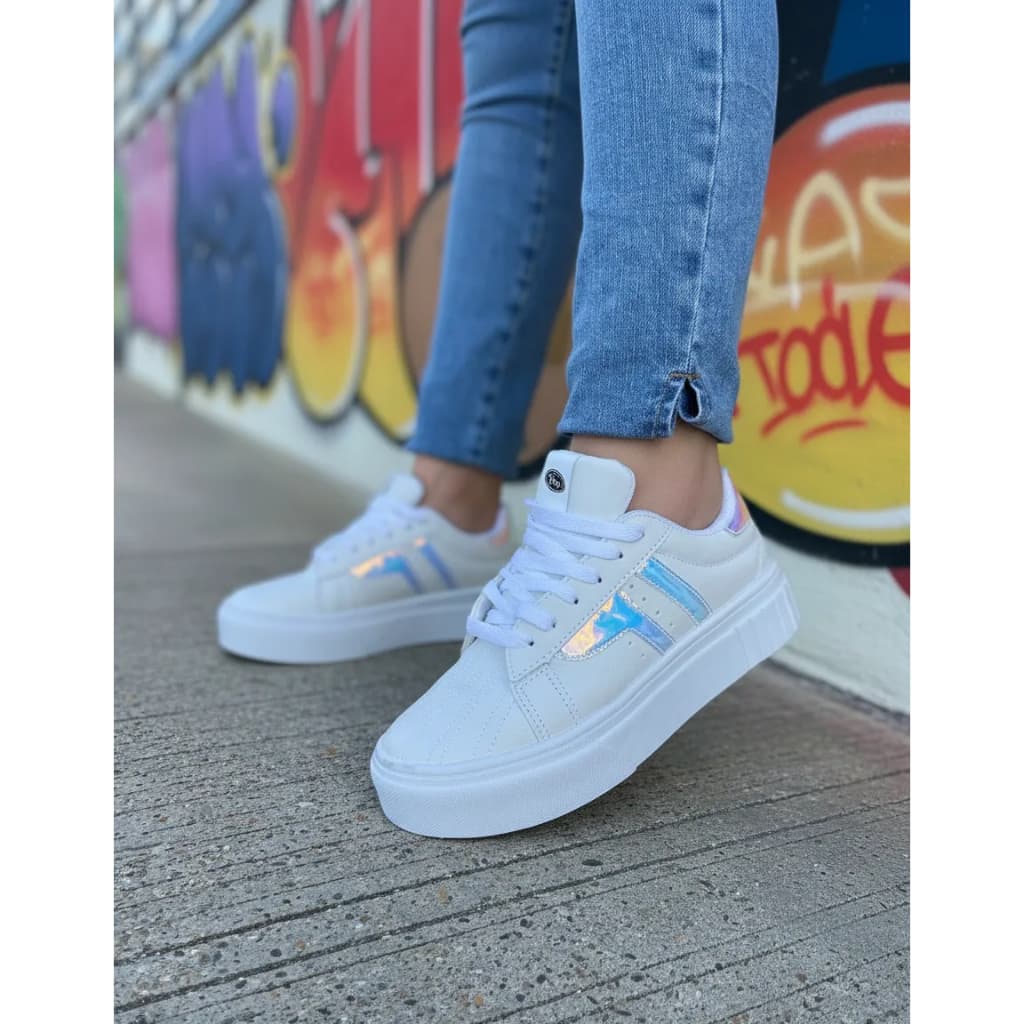 Tênis Casual Feminino Sola Alta Flatform Elegante Moda