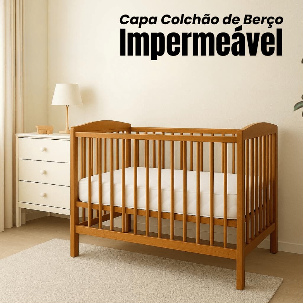 Capa p/ Colchão de Berço 1,30x0,70 Protetor Impermeável á Prova D'Agua Proteção e Conforto Bebê