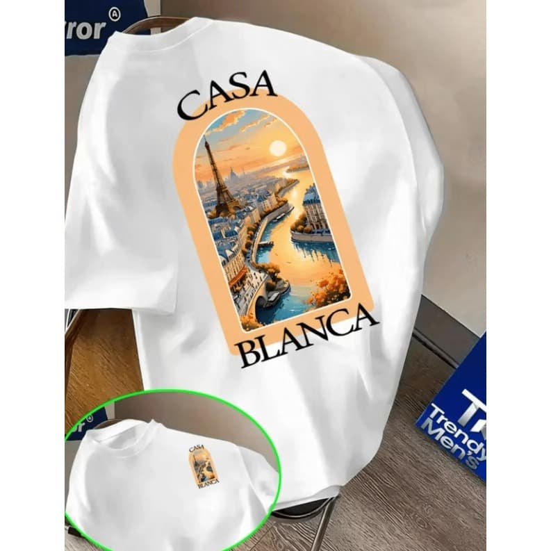 Camisa Unissex Horizonte da Torre Brilhante 100|% Algodão