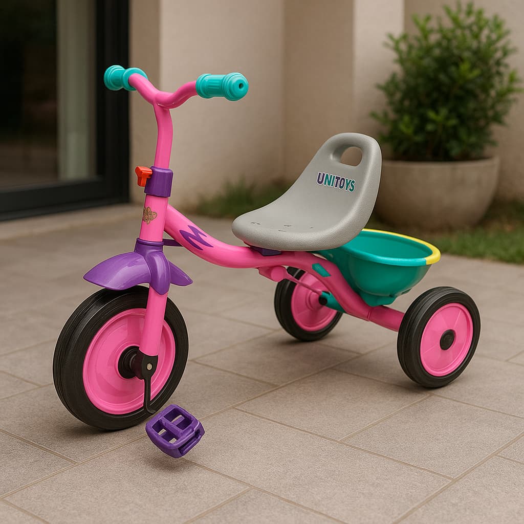 Triciclo Infantil com Pedal | Azul e Rosa | Para Bebê 1+ Ano | Triciclo de Brinquedo Seguro e Leve