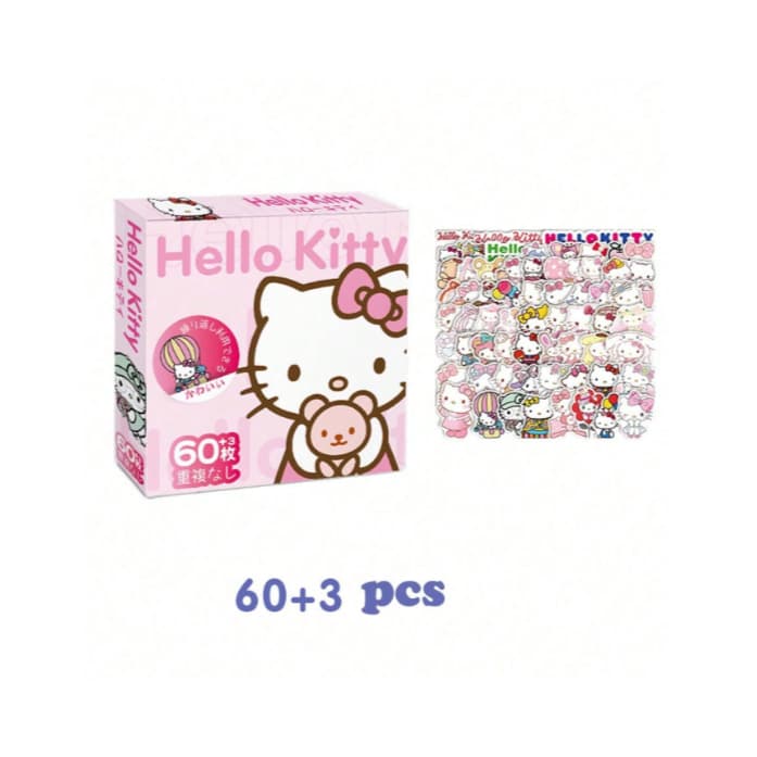 Sanrio 63 Peças Conjunto de Adesivos da Animação Hello Kitty da Sanrio, Adesivos Impermeáveis de Grafite Kawaii