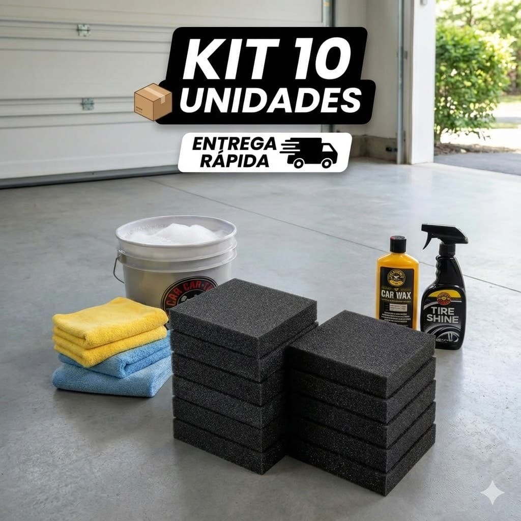 APLICADOR DE ESPUMA Cera Pretinho Selante Pneu Revitalizador Automotivo Kit 10 Unidades
