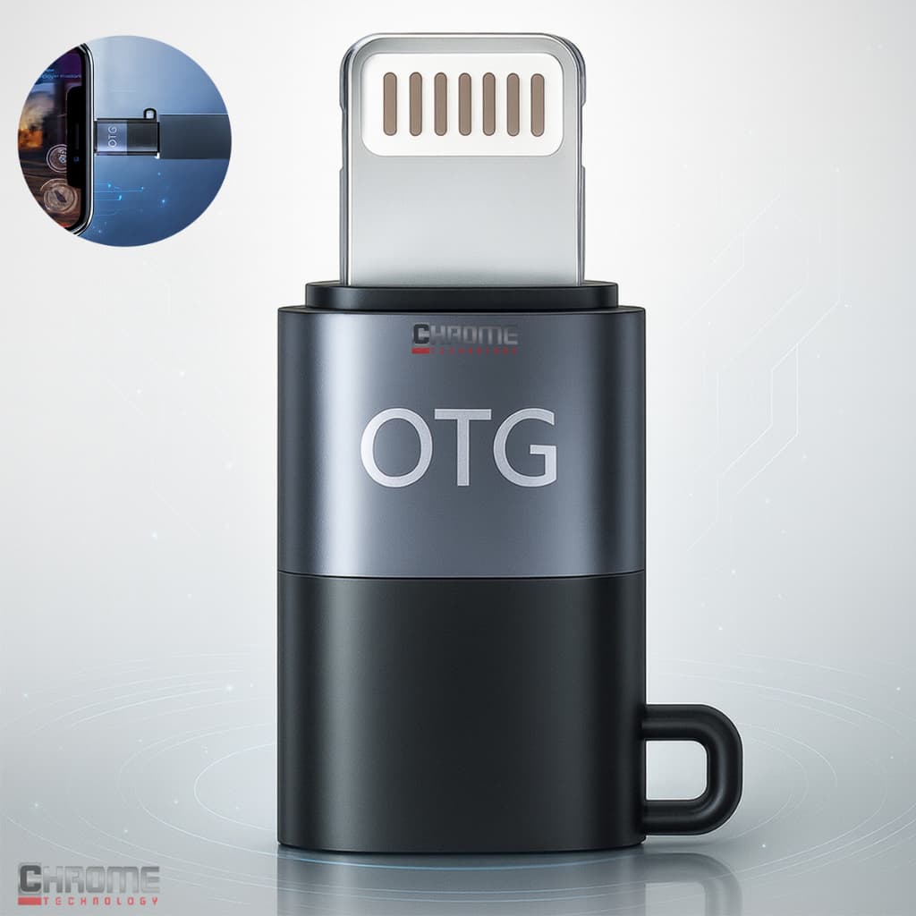 Adaptador Tipo C Para Lightning iPhone Áudio Fone Microfone Chrome Technology Preto Cinza