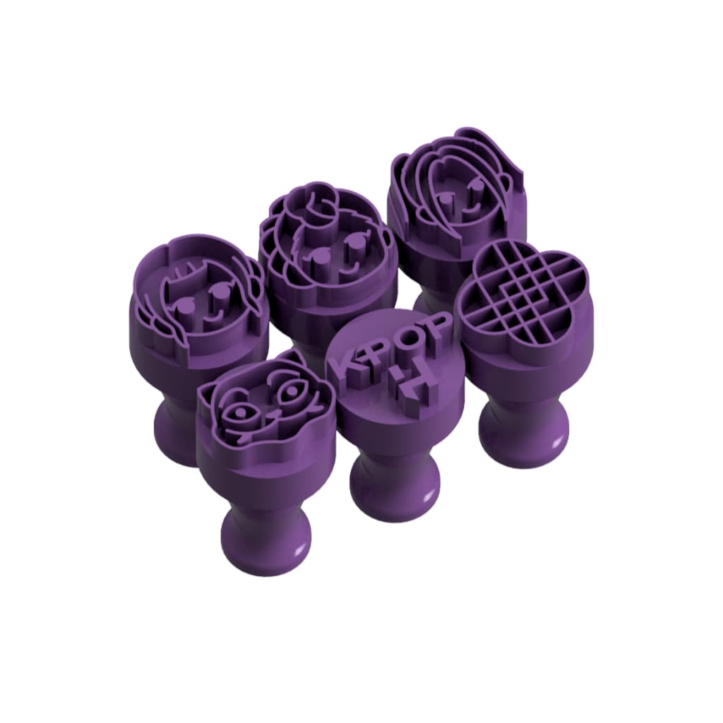 Carimbo para Brigadeiro e Doces - Lutadores do Kpop - Kit com 6 unidades