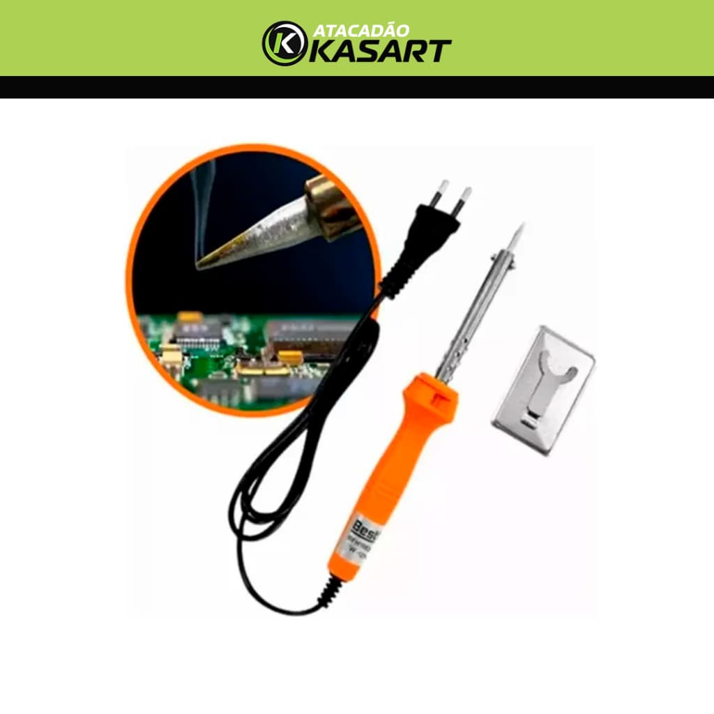 Ferro de Solda Elétrico Profissional Bestfer com Suporte - 30W (220V)