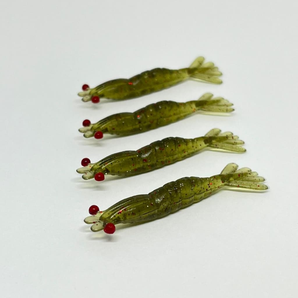 Isca Camarão Artificial 5,5cm - 8 unidades - Verde Musgo